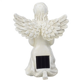 Engel Figur Gartendeko Solar Gartenfiguren Außen LED 22x16 Schutzengel Grab - Solarleuchte