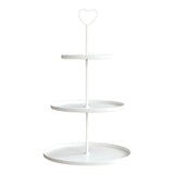 Etagere Paris weiß 48x30 rund Metall 3 Schichten 3-Stöckig Vintage Muffin Herz - Etagere