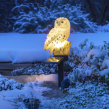 Eule Schneeeule Solarleuchte Lampe Garten Laterne Solar Figur Beleuchtung Gartenstecker - Solarleuchte