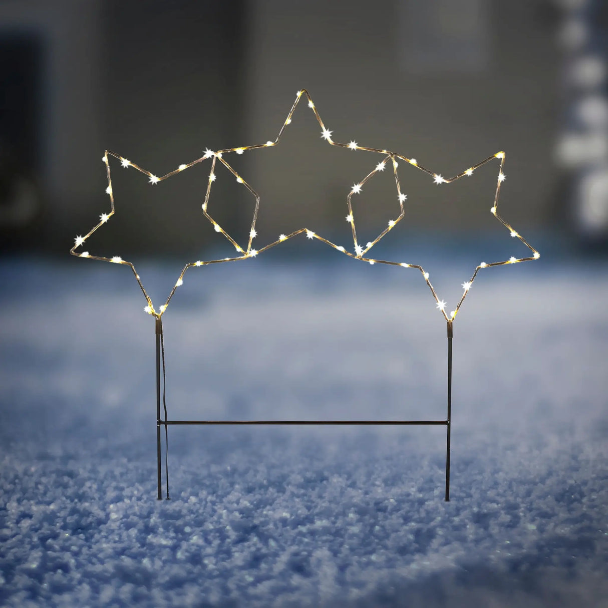 Gartenstecker Stern LED Weihnachtsbeleuchtung Batterie Timer warmweiß 60x60 cm - Weihnachtsbeleuchtung