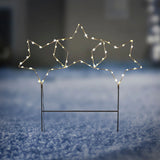 Gartenstecker Stern LED Weihnachtsbeleuchtung Batterie Timer warmweiß 60x60 cm - Weihnachtsbeleuchtung