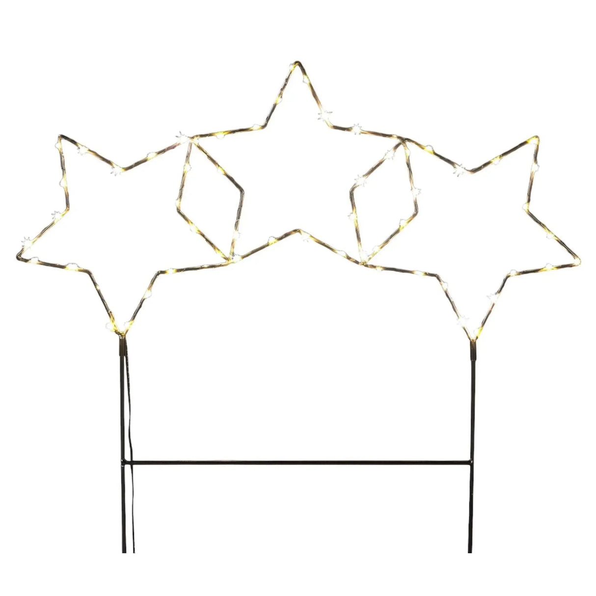 Gartenstecker Stern LED Weihnachtsbeleuchtung Batterie Timer warmweiß 60x60 cm - Weihnachtsbeleuchtung