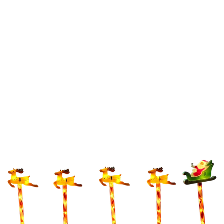 Gartenstecker Weihnachtsschlitten Weihnachtsmann Zuckerstangen Rentier Batterie - Gartenstecker