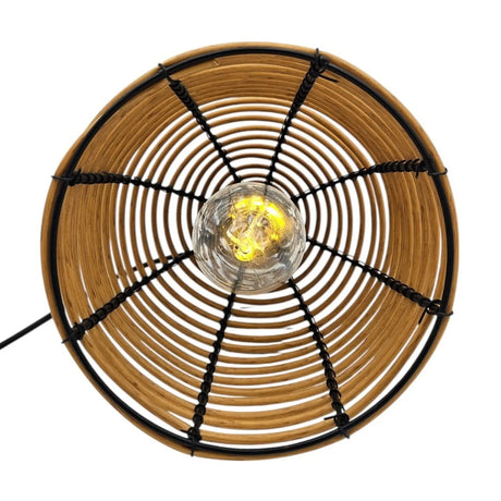Hängeleuchte LED Rattan Optik Außen Innenbereich 18x16 cm Gartenbeleuchtung - Hängeleuchte