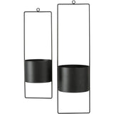 Hängetopf Blumentopf Metall schwarz indoor outdoor Balkon Fenster Blumenampel 2er set - Blumenampel Set