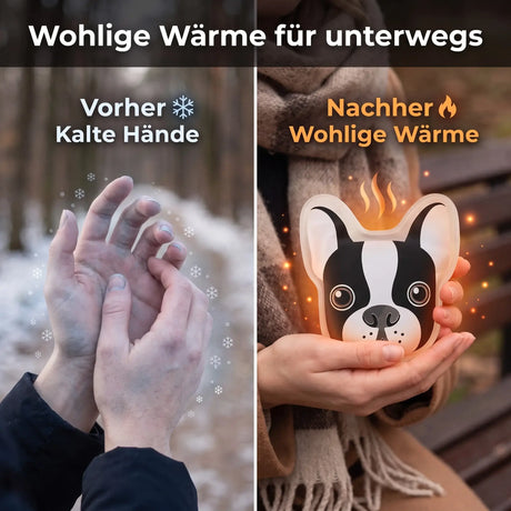 Handwärmer Französische Bulldogge 3er Set – wiederverwendbar - Handwärmer