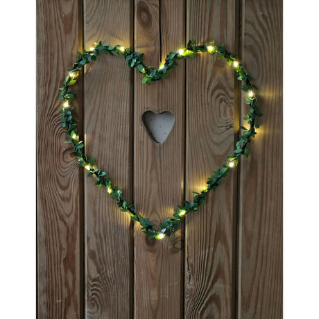 Herz Stern Fenster LED Silhouette Warmweiß Weihnachtsbeleuchtung 30cm Deko grün - Weihnachtsbeleuchtung