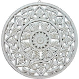 Holzbild Wand Wandbild Holz weiß Ornament Wandornament Wanddeko 35 cm shabby - Wandornament