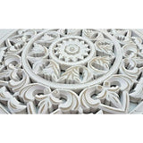 Holzbild Wand Wandbild Holz weiß Ornament Wandornament Wanddeko 35 cm shabby - Wandornament