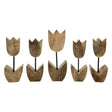 Holzblumen Dekoration aus Mangoholz 5er Set – Deko Blumen aus Holz 14–18 cm - Blumen