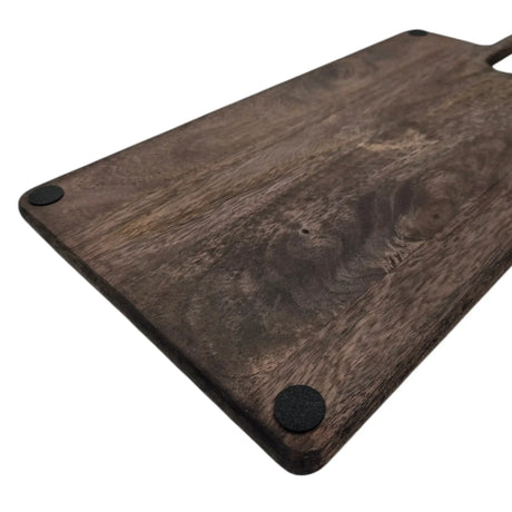 Holzbrett Schneidebrett Servierbrett braun 55x25 Dekobrett Kerzenbrett mit Griff Mangoholz - Serviertablett