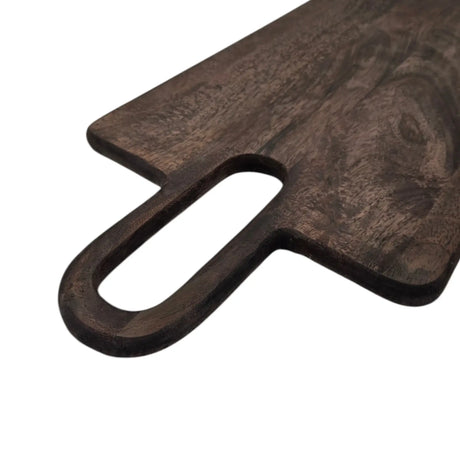Holzbrett Schneidebrett Servierbrett braun 55x25 Dekobrett Kerzenbrett mit Griff Mangoholz - Serviertablett