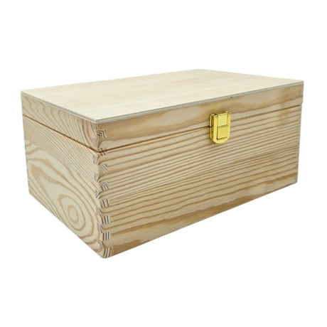 Holzkiste mit Deckel Dekokiste Schatzkiste Hochzeit Kindergeburtstag Aufbewahrung - Groß 29x19x13 - Holzkiste mit Deckel