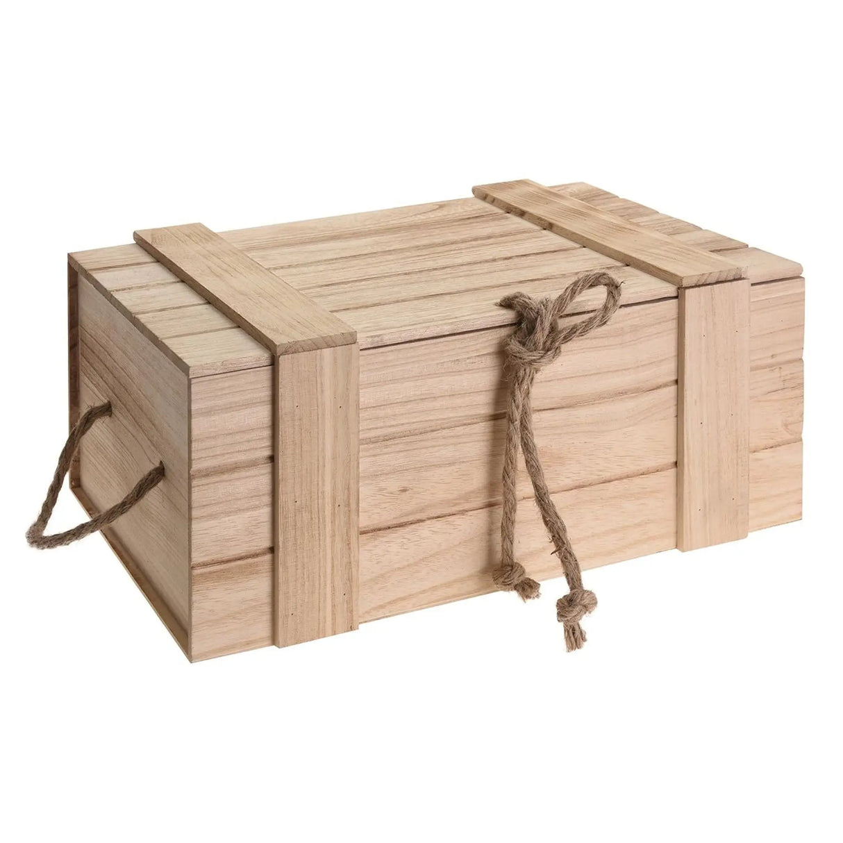 Holzkiste mit Deckel Kiste Schatzkiste Schatztruhe braun mit Deckel - Groß 42x18x30 cm - Holzkiste
