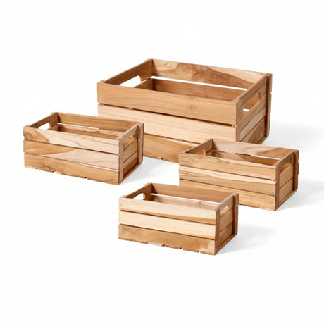 Holzkiste Teakholz Dekokiste Korb Aufbewahrungsbox Box 28x22 o. 20x13 cm Holzbox - Holzkiste