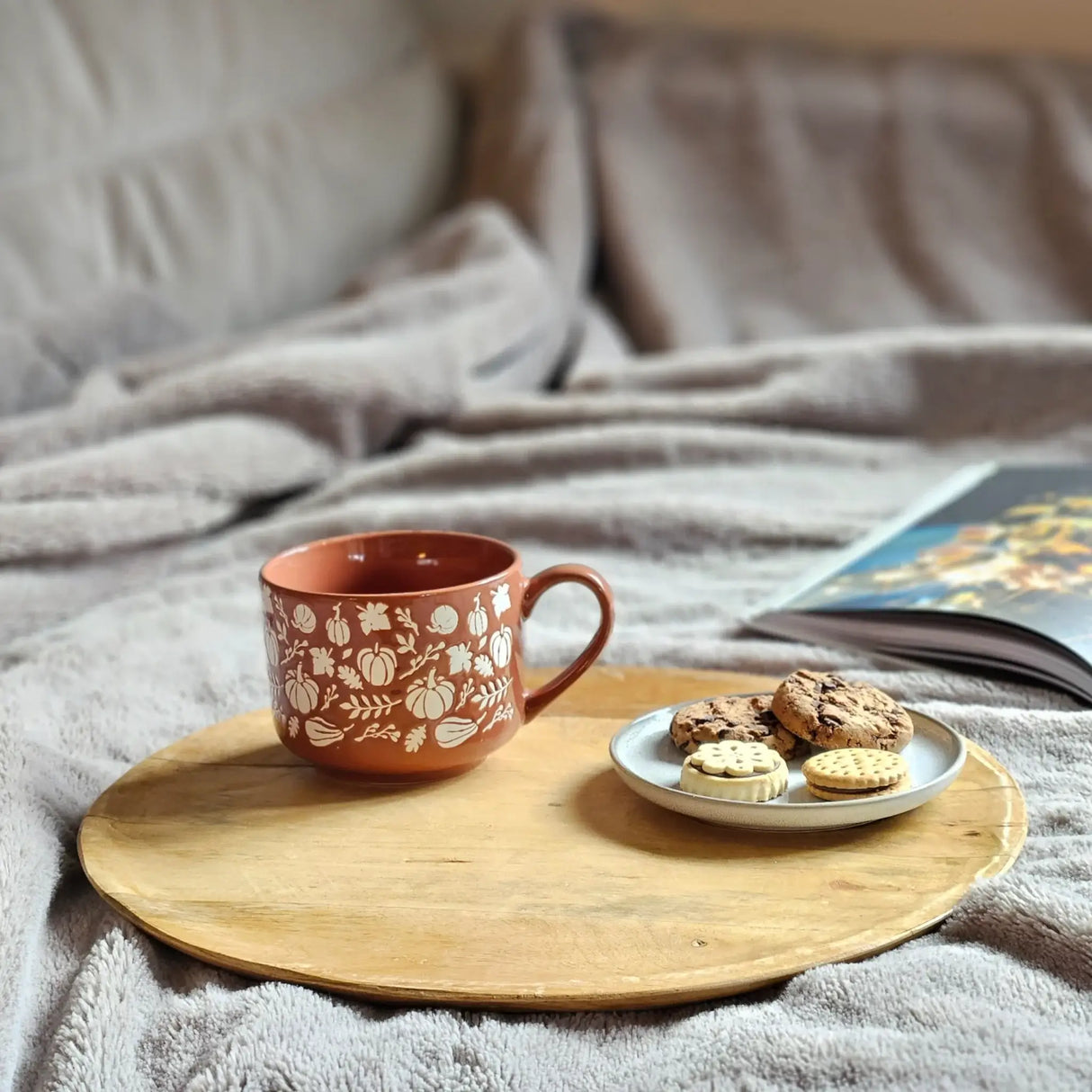 Holzteller Dekoteller rund hellbraun dunkelbraun 37 cm Kerzenteller Mangoholz - Dekoteller