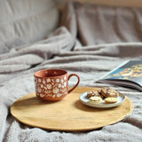 Holzteller Dekoteller rund hellbraun dunkelbraun 37 cm Kerzenteller Mangoholz - Dekoteller