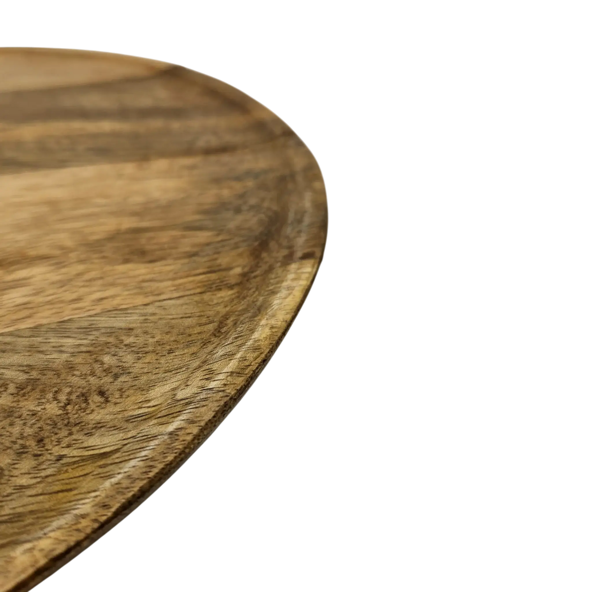 Holzteller Dekoteller rund hellbraun dunkelbraun 37 cm Kerzenteller Mangoholz - Dekoteller