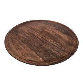 Holzteller Dekoteller rund hellbraun dunkelbraun 37 cm Kerzenteller Mangoholz - Braun - Dekoteller