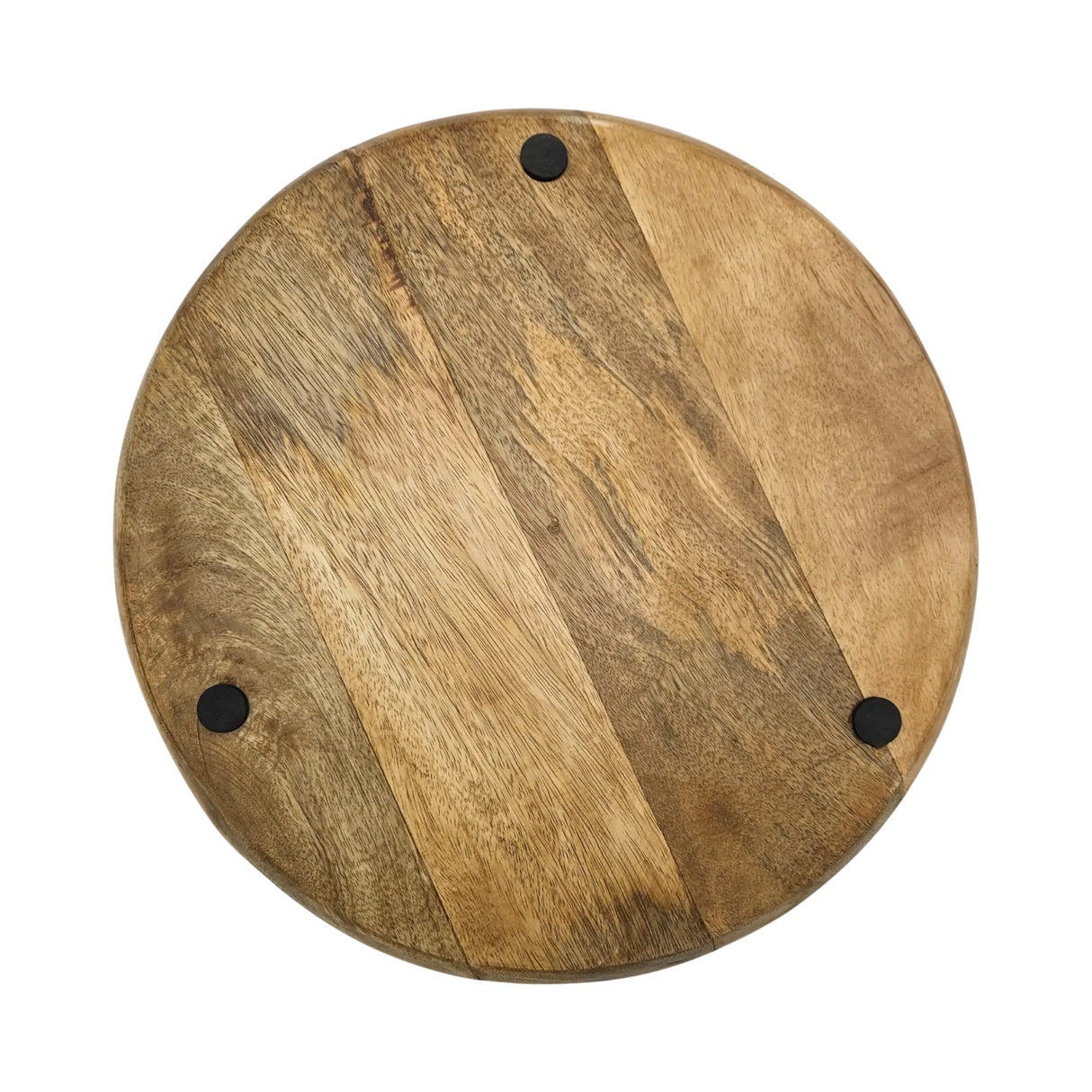 Holzteller Dekoteller rund hellbraun dunkelbraun 37 cm Kerzenteller Mangoholz - Dekoteller