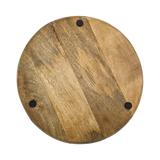 Holzteller Dekoteller rund hellbraun dunkelbraun 37 cm Kerzenteller Mangoholz - Dekoteller