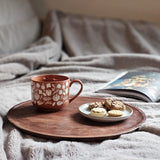 Holzteller Dekoteller rund hellbraun dunkelbraun 37 cm Kerzenteller Mangoholz - Dekoteller