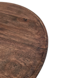 Holzteller Dekoteller rund hellbraun dunkelbraun 37 cm Kerzenteller Mangoholz - Dekoteller