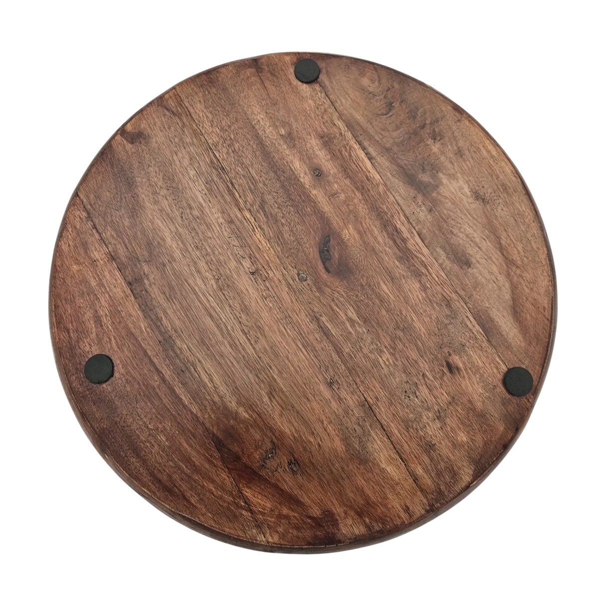 Holzteller Dekoteller rund hellbraun dunkelbraun 37 cm Kerzenteller Mangoholz - Dekoteller