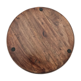 Holzteller Dekoteller rund hellbraun dunkelbraun 37 cm Kerzenteller Mangoholz - Dekoteller