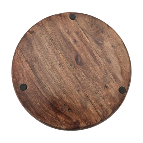 Holzteller Dekoteller rund hellbraun dunkelbraun 37 cm Kerzenteller Mangoholz - Dekoteller