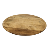 Holzteller Dekoteller rund hellbraun dunkelbraun 37 cm Kerzenteller Mangoholz - Dekoteller
