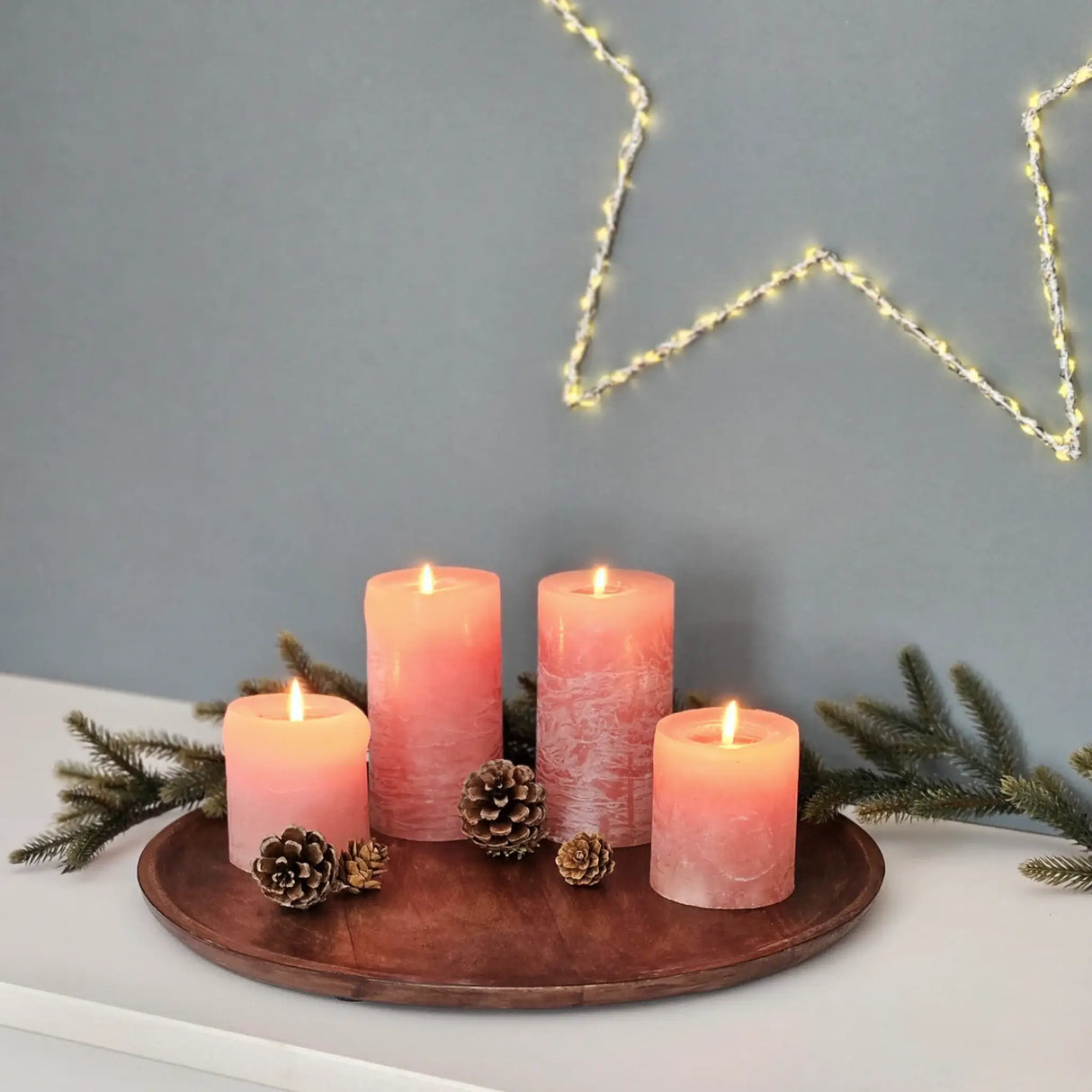 Holzteller Dekoteller rund hellbraun dunkelbraun 37 cm Kerzenteller Mangoholz - Dekoteller