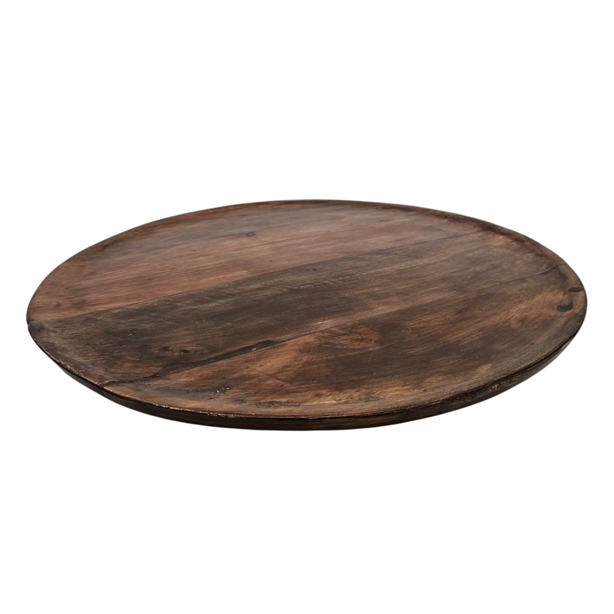 Holzteller Dekoteller rund hellbraun dunkelbraun 37 cm Kerzenteller Mangoholz - Dekoteller