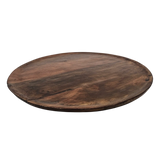 Holzteller Dekoteller rund hellbraun dunkelbraun 37 cm Kerzenteller Mangoholz - Dekoteller