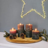 Holzteller Dekoteller rund hellbraun dunkelbraun 37 cm Kerzenteller Mangoholz - Dekoteller