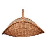 Kaminholzkorb mit Jute XXL Weidenkorb Holzkorb Holztrage 43x70 cm - Kaminholzkorb