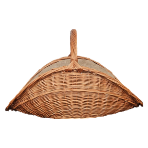 Kaminholzkorb mit Jute XXL Weidenkorb Holzkorb Holztrage 43x70 cm - Kaminholzkorb
