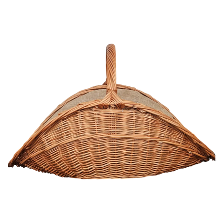 Kaminholzkorb mit Jute XXL Weidenkorb Holzkorb Holztrage 43x70 cm - Kaminholzkorb