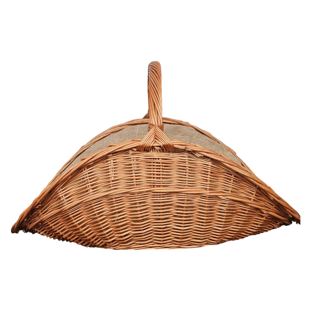 Kaminholzkorb mit Jute XXL Weidenkorb Holzkorb Holztrage 43x70 cm - Kaminholzkorb