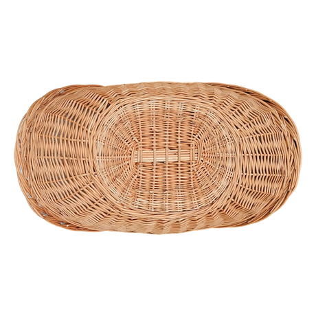 Kaminholzkorb mit Jute XXL Weidenkorb Holzkorb Holztrage 43x70 cm - Kaminholzkorb