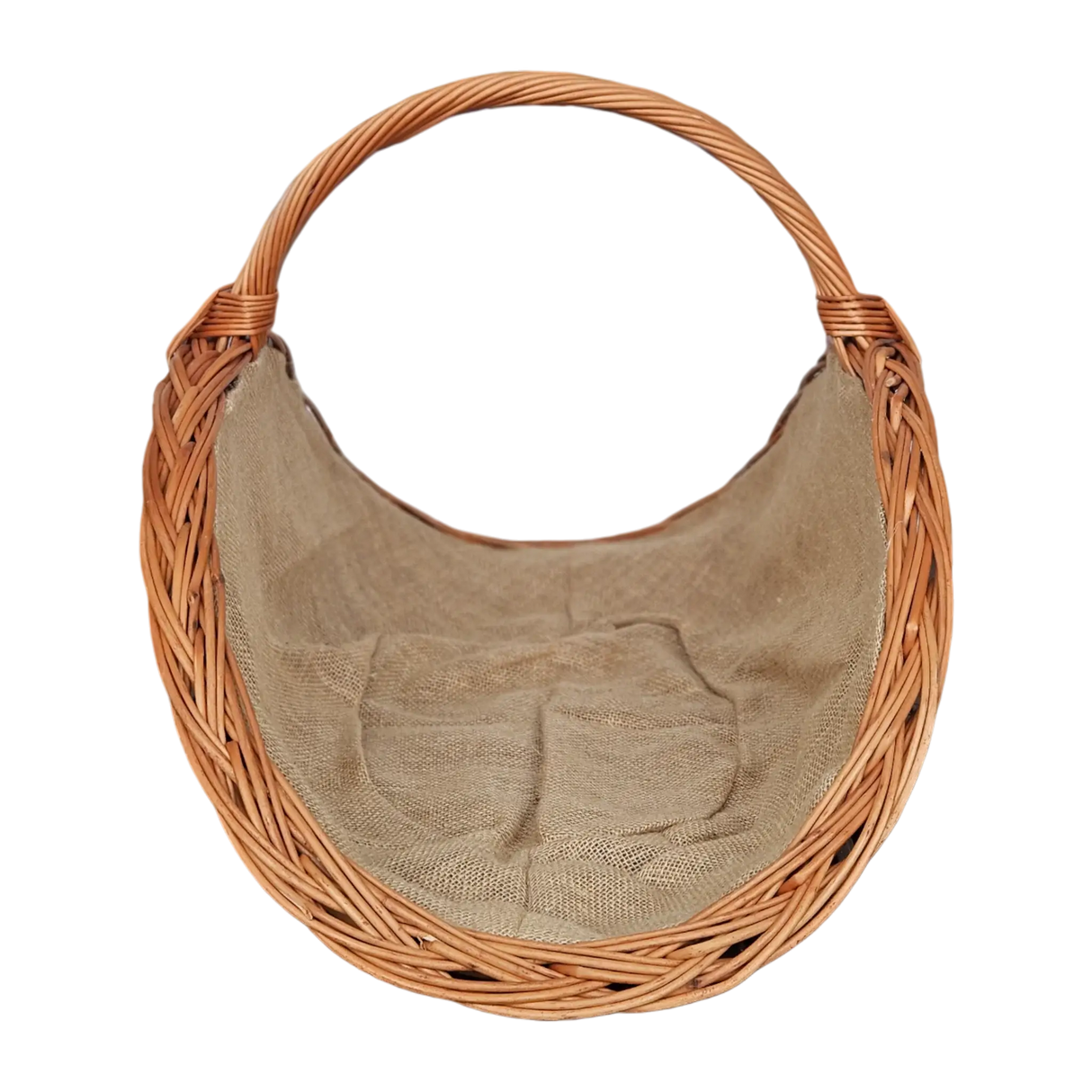 Kaminholzkorb mit Jute XXL Weidenkorb Holzkorb Holztrage 43x70 cm - Kaminholzkorb
