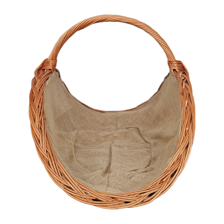 Kaminholzkorb mit Jute XXL Weidenkorb Holzkorb Holztrage 43x70 cm - Kaminholzkorb