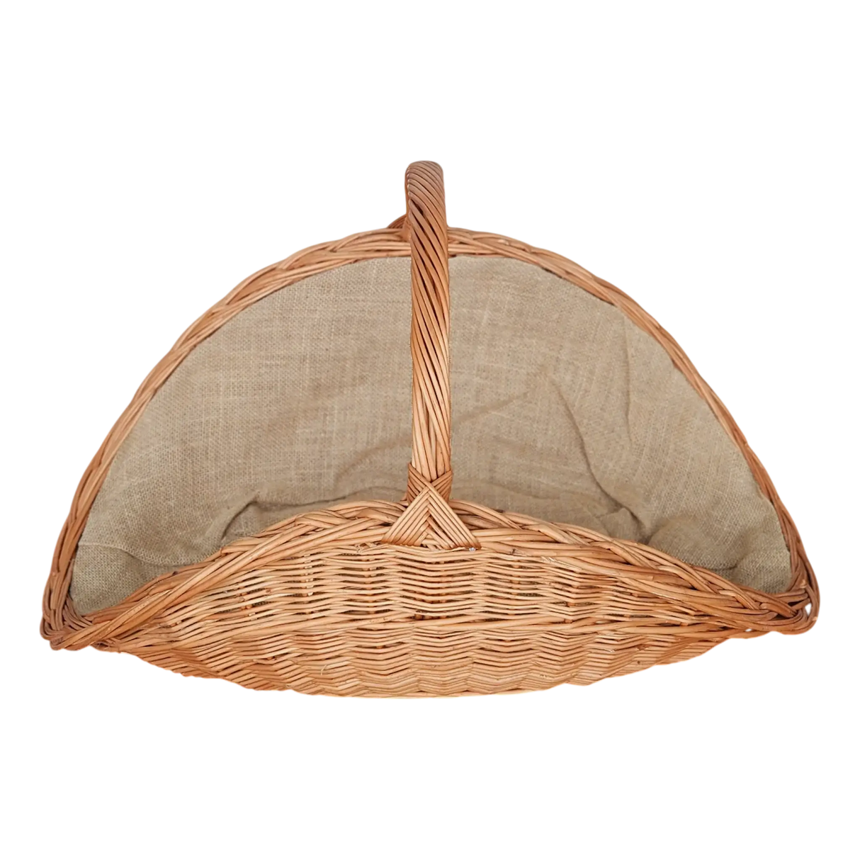 Kaminholzkorb mit Jute XXL Weidenkorb Holzkorb Holztrage 43x70 cm - Kaminholzkorb