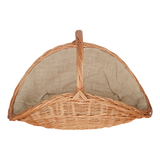 Kaminholzkorb mit Jute XXL Weidenkorb Holzkorb Holztrage 43x70 cm - Kaminholzkorb