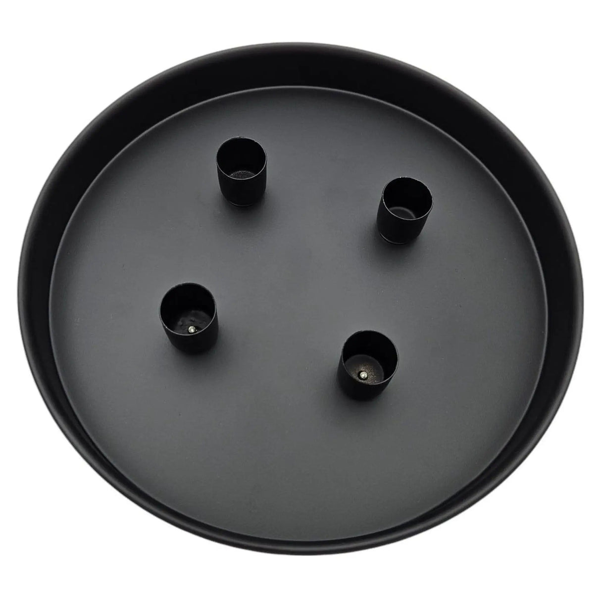 Kerzenteller Kerzentablett magnetische Kerzenhalter Tablett schwarz Metall 25 cm - Kerzenhalter