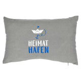 Kissen Dekokissen grau Maritim mit Füllung 47x28 cm Ahoi Hafen Zierkissen Boot Anker - Dunkelgrau - Dekokissen