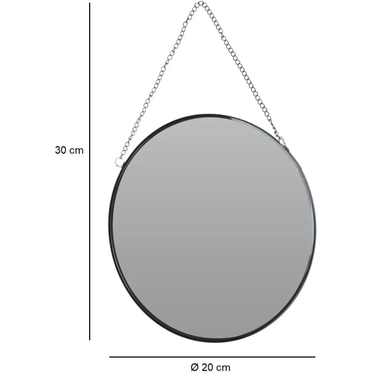 Kleiner Spiegel rund Wandspiegel Deko Metall Glas Dekospiegel schwarz Ø 20 cm - Kleiner Spiegel