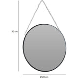 Kleiner Spiegel rund Wandspiegel Deko Metall Glas Dekospiegel schwarz Ø 20 cm - Kleiner Spiegel