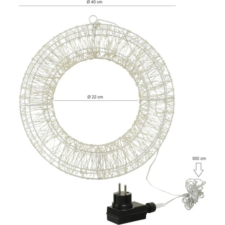Kranz LED Timer Weihnachtskranz Türkranz Weihnachtsdeko warmweiß 38cm B-Ware - LED Türkranz