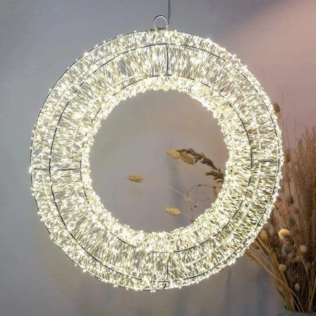 Kranz LED Timer Weihnachtskranz Türkranz Weihnachtsdeko warmweiß 38cm B-Ware - LED Türkranz